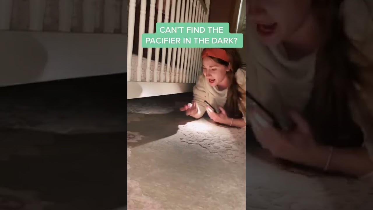 Best mom and dad hack! 😳 Use glow and the dark pacifiers! #mom #momhack #hack #lifehack