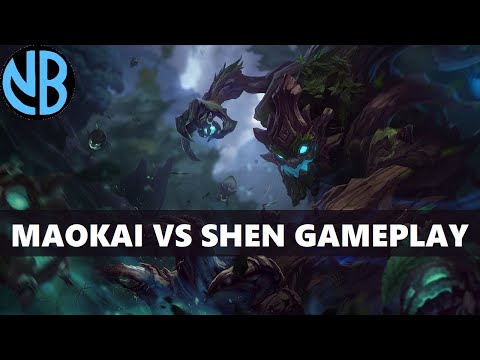 MAOKAI VS. SHEN GAMEPLAY!!! LATEGAME COMEBACK FROM DOWN 23 KILLS TO 9?!? | League of Legends