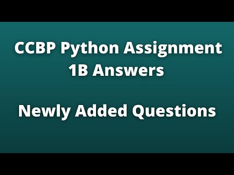 Python Assignment 1b Answers Ccbp Python Assignment 1b Solutions Newly Added Python Questions