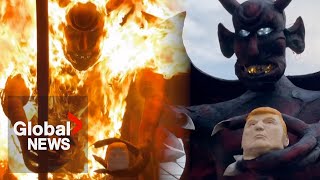 У Гватемалі спалили опудало Трампа на святі «Спалення диявола» (відео)