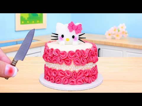Satisfying Miniature Hello Kitty Cake Decorating - Best Strawberry Cake Recipe By Delicious Cake
