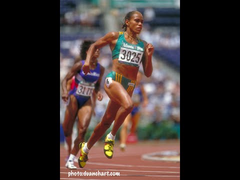 Marie-José Pérec gold, Cathy Freeman silver -1996 Atlanta Olympics Womens 400m final
