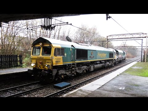 Fl Class 66 No. 66614 on 6M90 Toton Centre - Guide Bridge Yard on 21.12.18 - HD