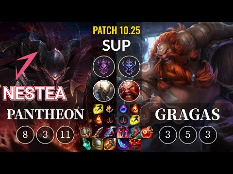 JT Nestea Pantheon vs Gragas Sup - KR Patch 10.25