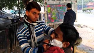 preview picture of video 'Early morning street-shave - ISBT Chandigarh'