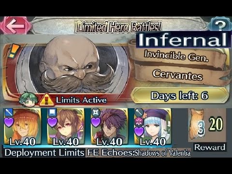 The battle with Limited unit : Vs. Cervantes - Infernal (with F2P units, No SI / seals)