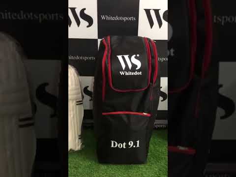 Black (base) polyester whitedot 9.1 cricket kit bag, large