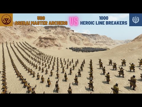 500 Aserai Master Archers vs. 1000 Heroic Line Breakers - Mount & Blade II: Bannerlord