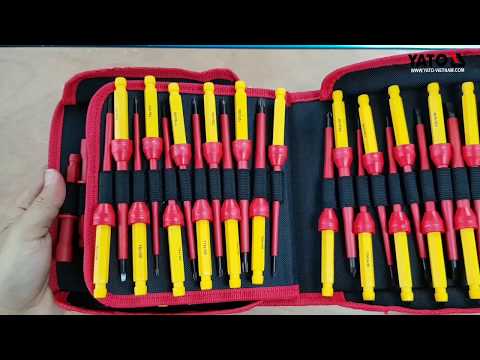 Набор диэлектрических отверток до 1000 В, 50 шт. с чехлом YATO Набор диэлектрических отверток до 1000 В, 50 шт. с чехлом YATO