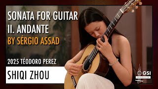 Shiqi Zhou performs Sergio Assad's "Sonata For Guitar Solo: II. Andante" on a 2025 Teodoro Perez