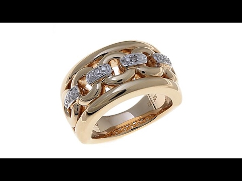 Sevilla Silver Circular Link DiamondAccented Ring