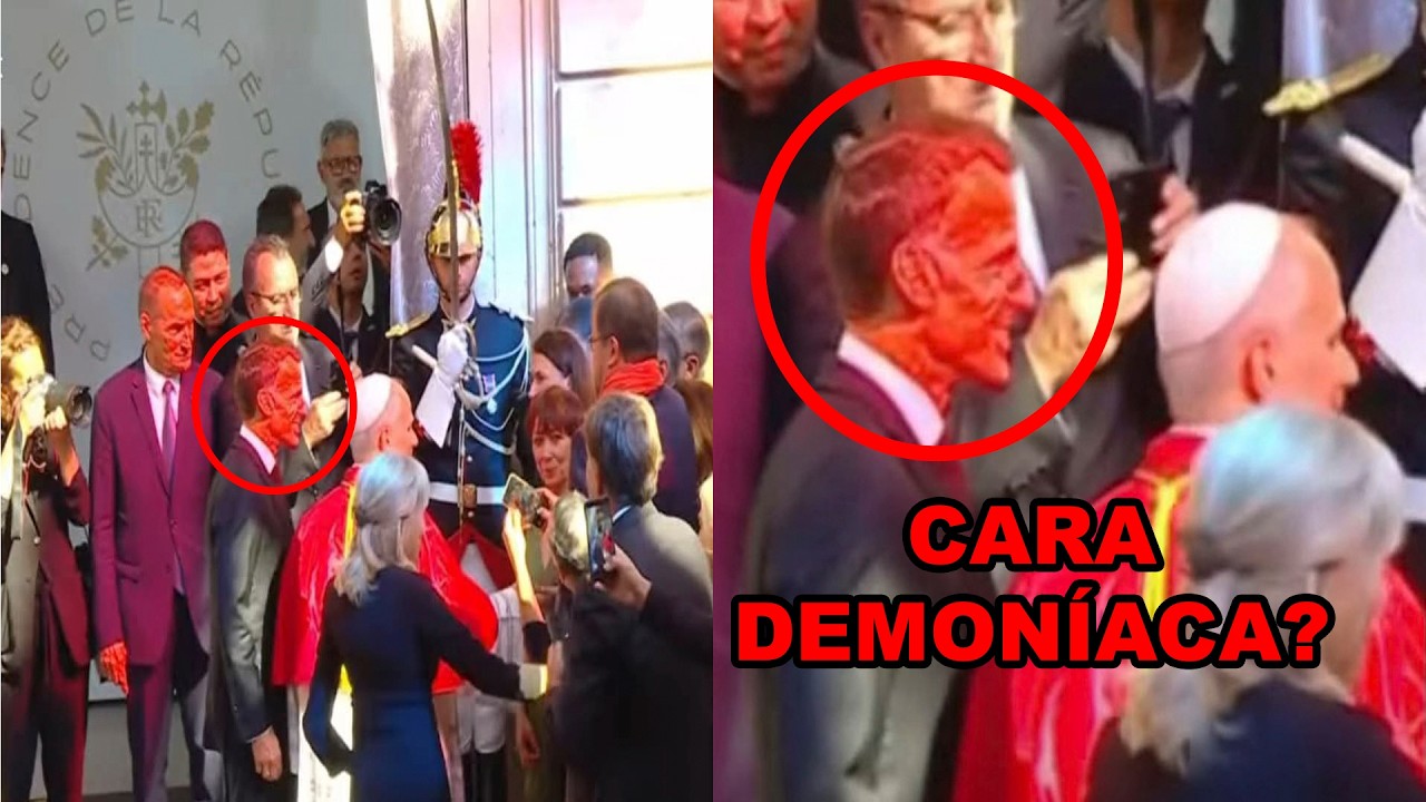 LA EXTRAÑA CARA “DEMONÍACA” DE MACRON JUNTO AL PAPA LEÓN XIV?