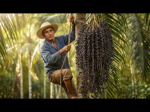 How Brazilian Farmers Cultivate and Harvest Açaí at Massive Scale | Agriculture Documentary