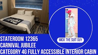 Tour of Stateroom 12365 on Carnival Jubilee, A Category 4G Fully Accessible Interior Cabin