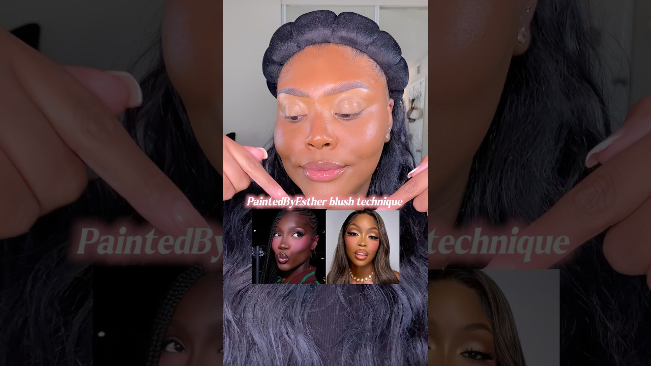 Let’s try the viral PaintedByEsther blush technique 🩷🙂‍↔️ Products 🔗 in my Shop My in my bio 🫶🏽