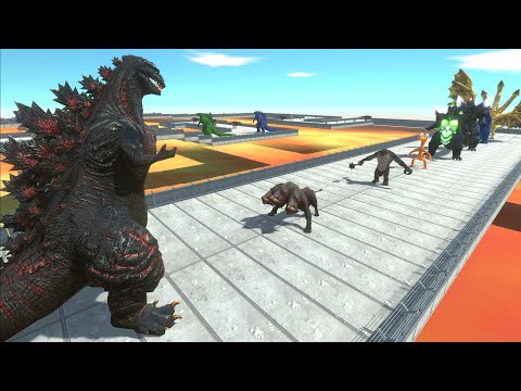 SHIN GODZILLA VS GHIDORAH LAVA DEATH RUN - Animal Revolt Battle Simulator