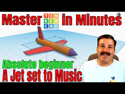 Design a Tinkercad Jet with Background Music | F22 tutorial Link  too!