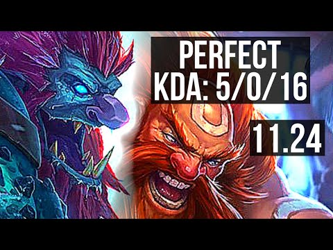 TRUNDLE vs GRAGAS (JNG) | 5/0/16 | EUW Master | 11.24