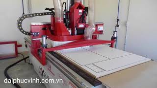 Máy cnc router gia công ván + khoan lỗ Anderson
