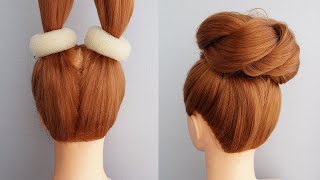Easy Messy Bun Hairstyle Tutorial | Quick & Easy Hairstyles for Ladies