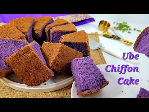Ube Chiffon Cake Recipe Made of real Ube Root or Purple Yam