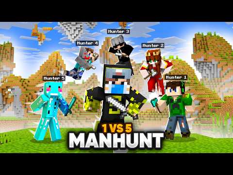 1 VS 5 Speedrunner VS Hunter REMATCH | Minecraft