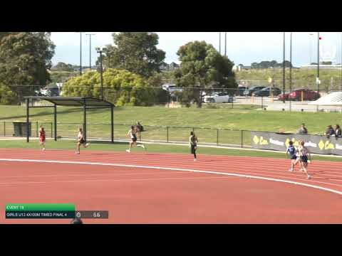Girls U13 4x100m Timed Final 4: 2021 Commonwealth Bank State Relays Championships // LAVicTV