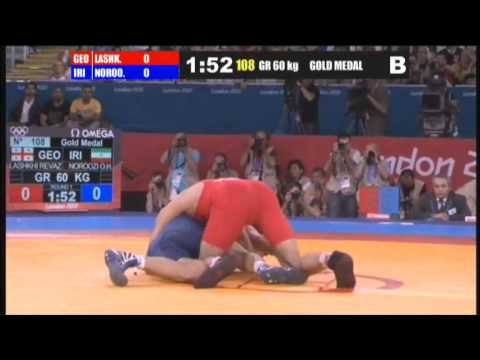 Omid Noroozi (IRI) vs Revaz Lashkhi (GEO) 60kg 1-2 Final - 2012 Olympic Games