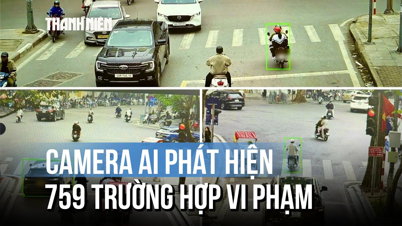5 ngày camera AI phát hiện 759 trường hợp vi phạm, chủ yếu là vượt đèn đỏ