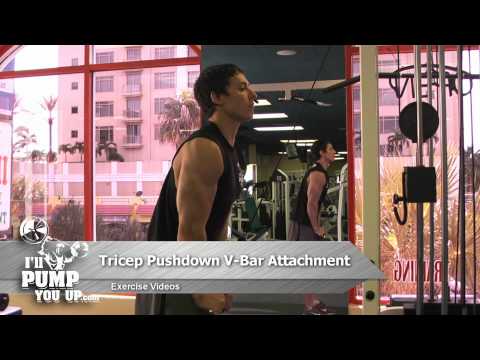 Tricep Pushdown V Bar Attachment - How To