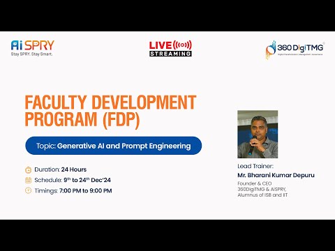 Generative AI and Prompt Engineering Faculty Development Program FDP Day 1 360DigiTMG