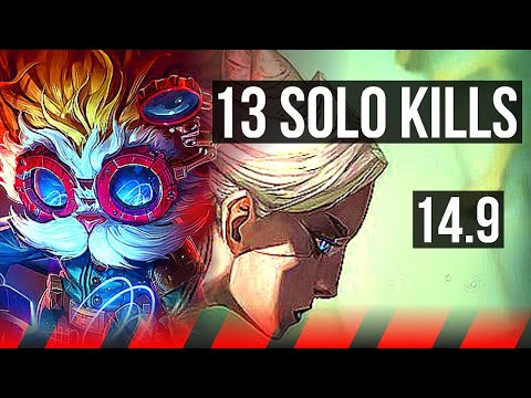 HEIMERDINGER vs CAMILLE (TOP) | 13 solo kills, 500+ games, Dominating | NA Grandmaster | 14.9