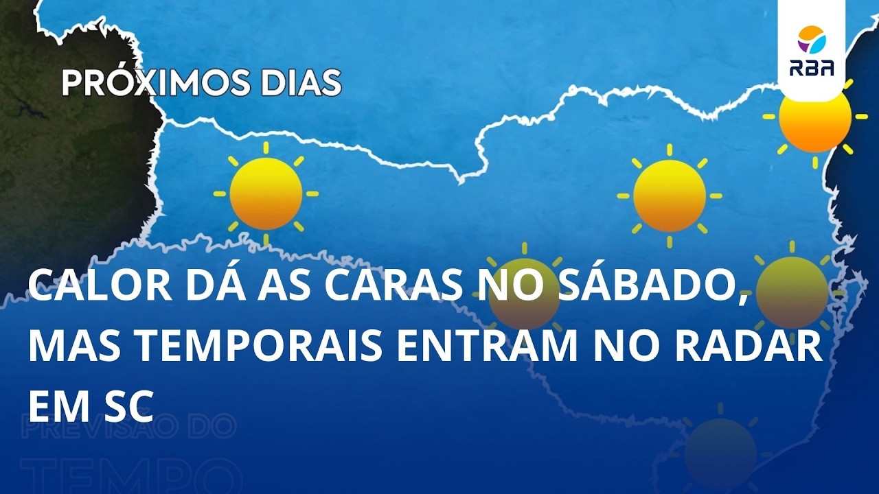Calor dá as caras no sábado, mas temporais entram no radar em SC