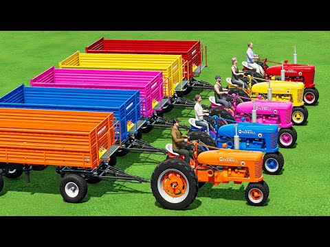 Small Tractor of Colors! Wheat Harvest with 3 Wheels Case Tractors - Straw Bale Making!! FS22