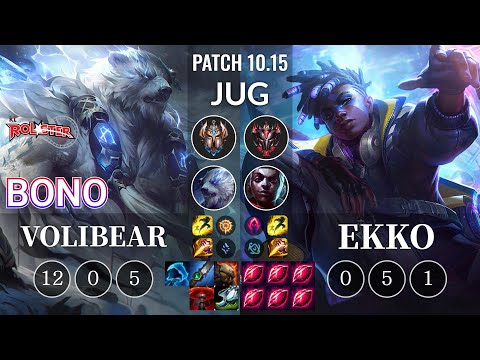KT Bono Volibear vs Ekko Jungle - KR Patch 10.15