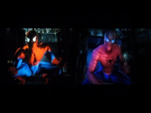 Amazing Adventures of Spider-Man side-by-side comparison on-ride HD POV Islands of Adventure