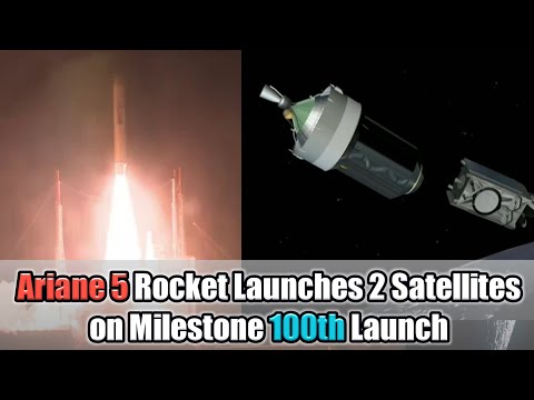 Arianespace Flight VA243 Launches 2 Satellites Horizons 3e & Azerspace-2/Intelsat 38 on 100th Launch
