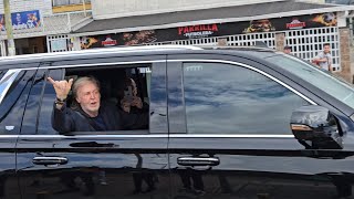 Paul McCartney arriving at El Campin Stadium in Bogota Colombia 2024