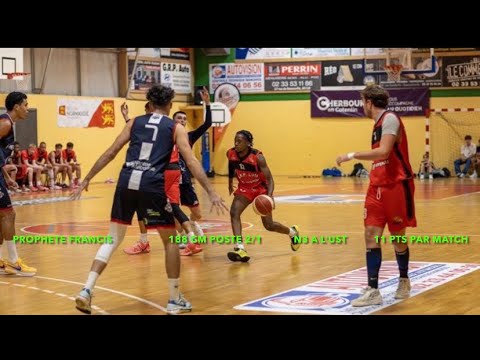 Prophete Francis national 3 a l’UST Equeurdreville 11 pts de moyenne 3 assist