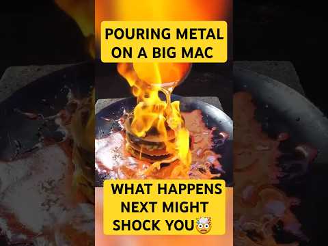 🔥 Molten Metal vs. McDonald's Burger – The Shocking Truth! 🍔This burger won’t burn, melt, or break.