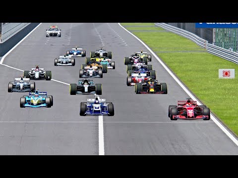 All F1 2018 Cars vs All F1 2004 Cars - Suzuka