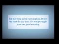 John Legend: Good Morning Lyrics 