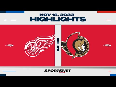 NHL Highlights | Red Wings vs. Senators - November 16, 2023 - Global Series Sweden