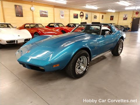 1973 Medium Blue Corvette 4spd For Sale Video