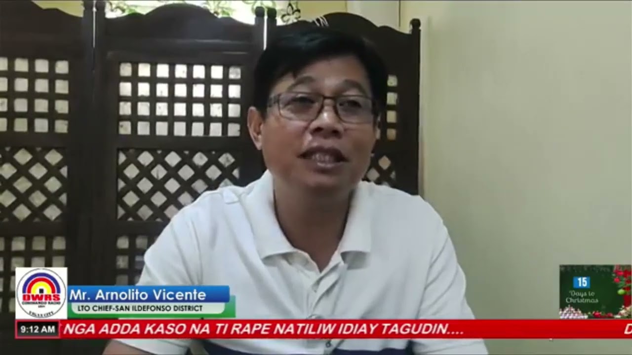 LTO DISTRICT OFFICE 1, ISUDA TI MANGIDANUN TI PLAKA KADAGITI BRGY NU LAKETDI KIDDAWEN DAGITI KAPITAN