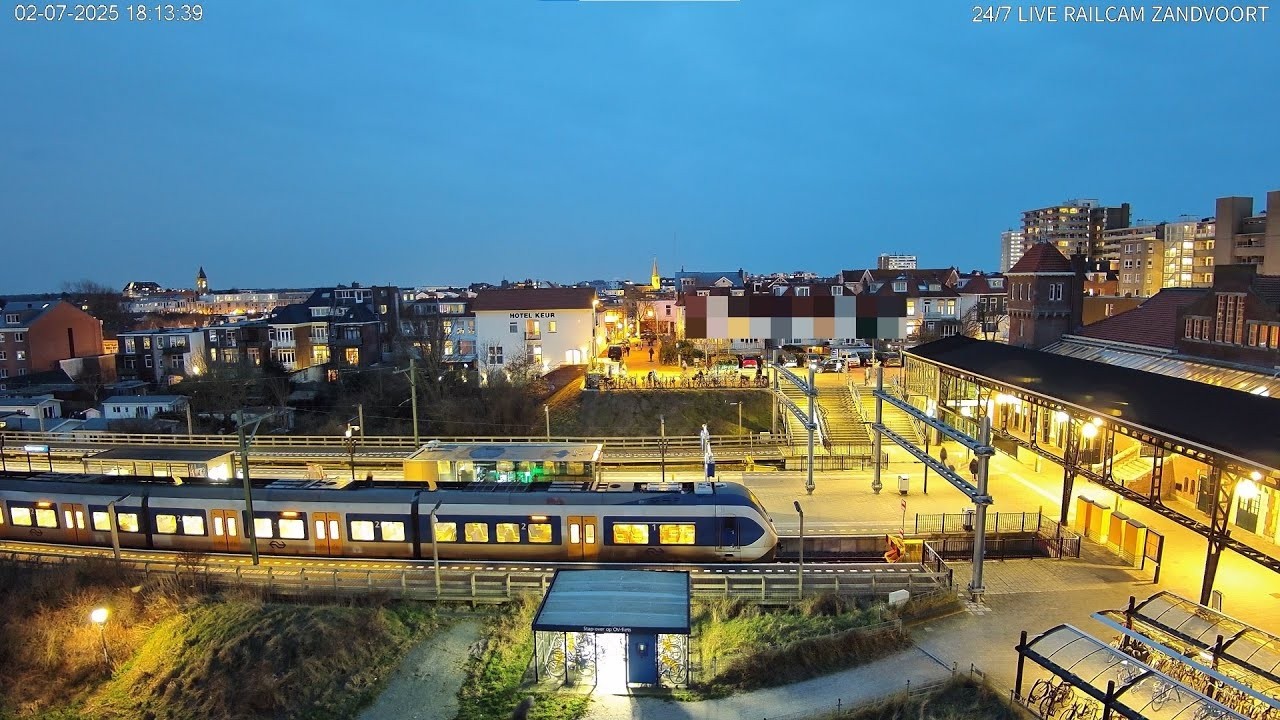 Live webcam view of Zandvoort Station Railcam & Town View
