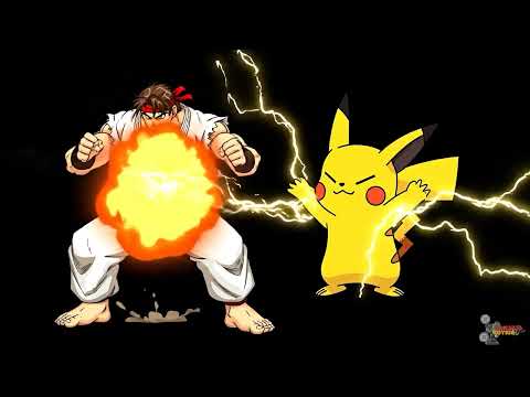 Hadouken vs Thunderbolt: Ryu Battles Pikachu | Retro Showdown