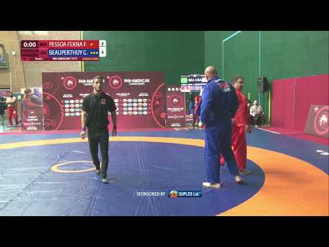 Round 2 Men's GP Gi - +100 kg: F. PESSOA FERNA (BRA) v. G. BEAUPERTHUY (USA)