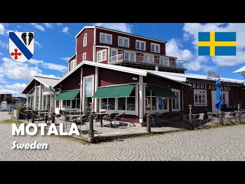 Motala, Sweden. Walk in the city. 4K