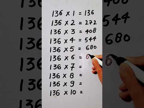 write the Table of 136 in 22 second only.. #maths #mathstricks #hack ‎@study_care0 